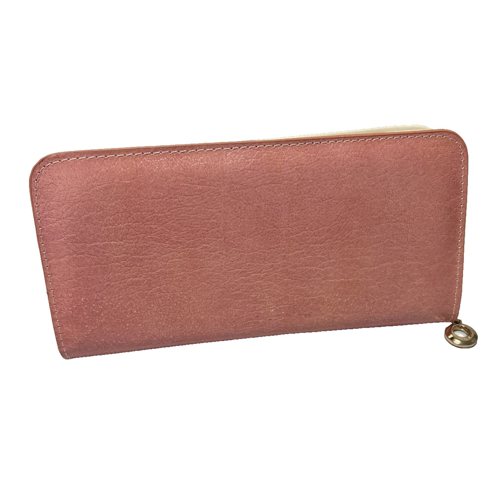 Pastel Pink Full Zip Wallet Classic Coin Purse Card Holder Clutch‎ Basic Simple